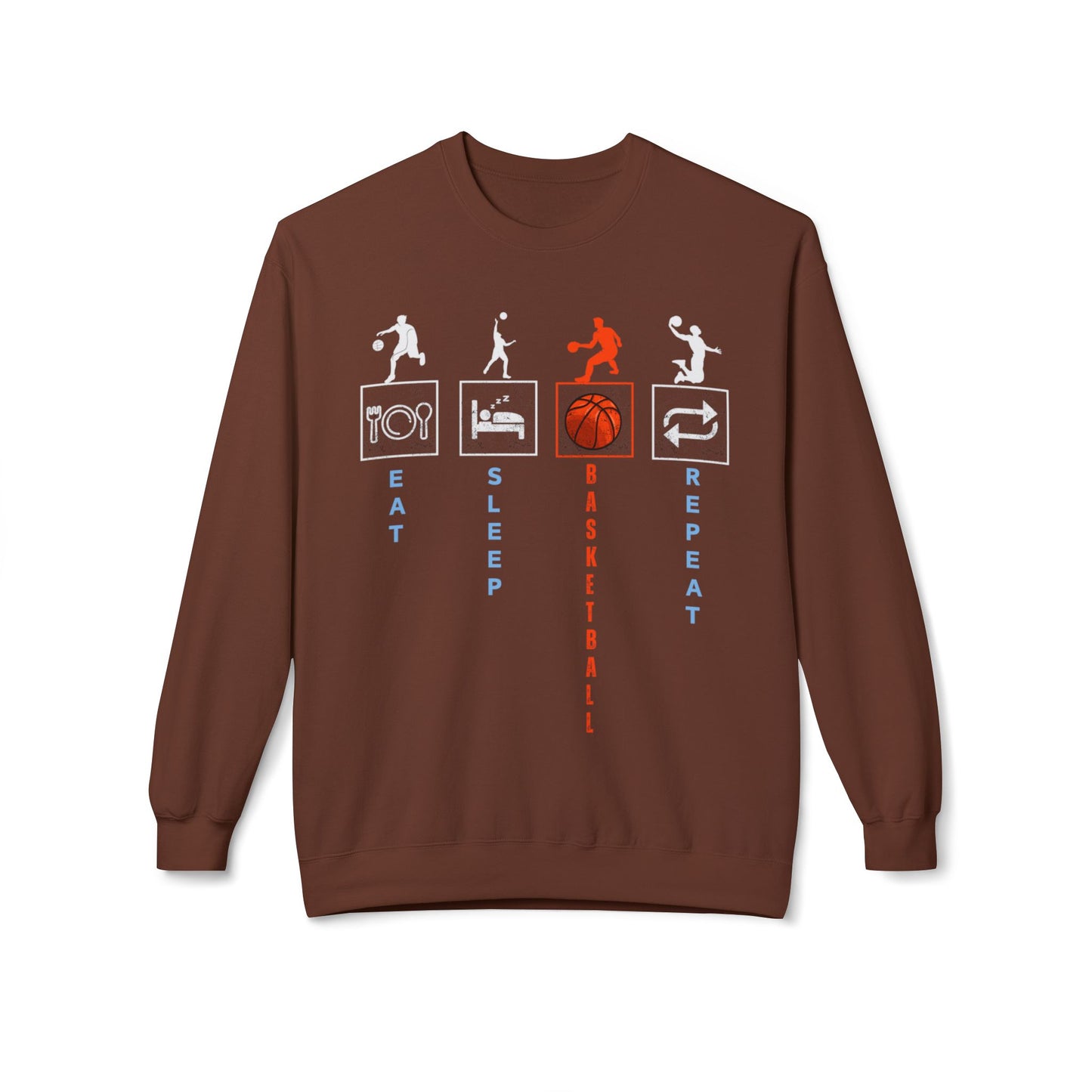Unisex Basketball Sweatshirt - Eat Sleep Repeat Design