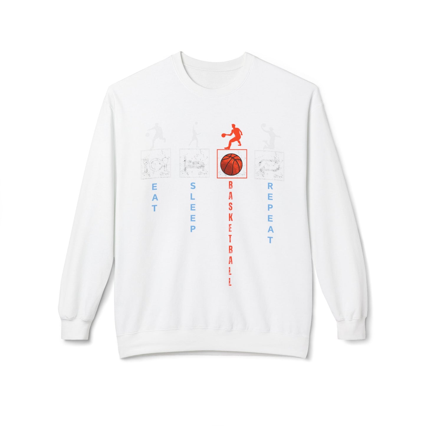 Unisex Basketball Sweatshirt - Eat Sleep Repeat Design